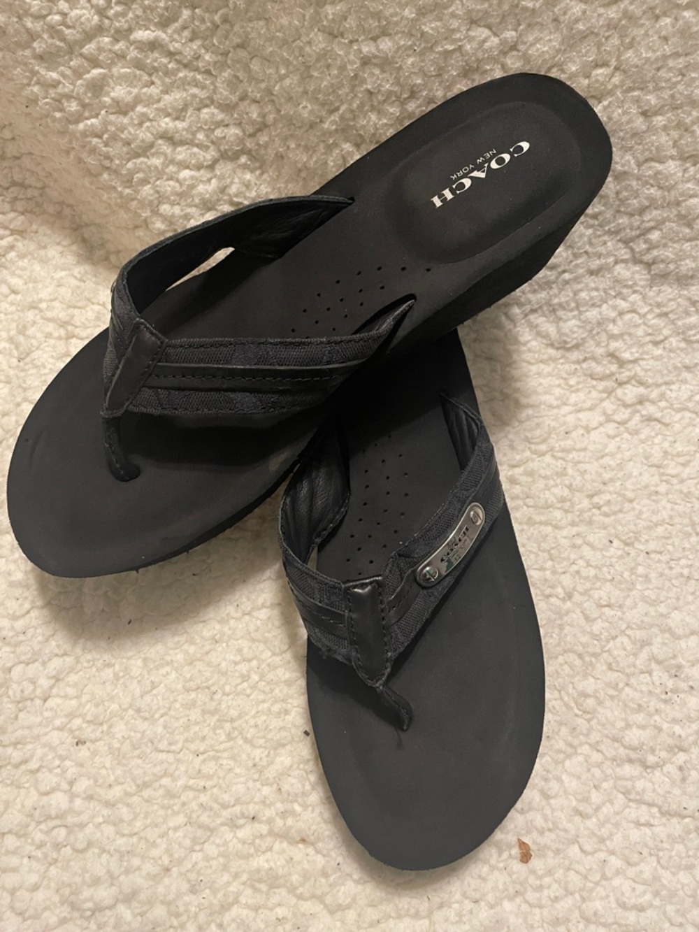 Coach women’s wedge Sandals with Branded Accent